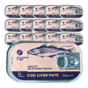 아틀란틱피쉬 ATLANTIC FISH 대구 간 페이트 통조림 Cod Live Pate, 125g, 1개