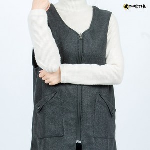 DAE276 겨울 모직 빅사이즈 방한 조끼 원피스 앞치마, DAE276 청록색M, 1개
