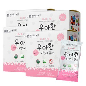 서울대밥스누 우아한 오가닉 어린이 김, 무조미, 15g, 4개