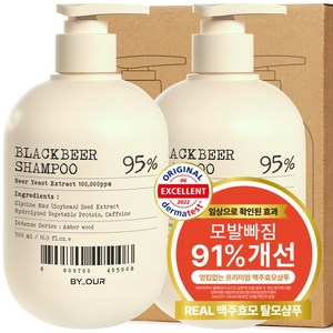 바이아우어 블랙비어 이스트 샴푸, 500ml, 2개