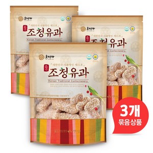 호정가 조청유과 (3개 묶음 총600g) / 전통한과 과자, 200g, 3개