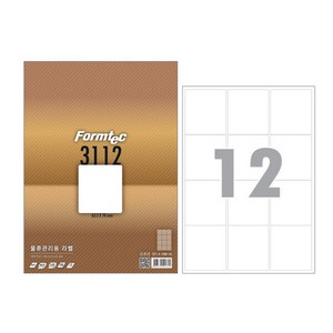 [한국폼텍] 레이져/잉크젯 라벨LS3112_12칸, 100매, 단품