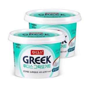 후디스 그릭요거트 달지않은 저지방, 450g, 2개