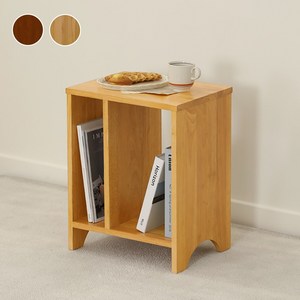 바네스데코 고무나무 원목 DS1 아티즌 침대 소파 협탁, 라이트브라운