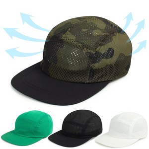 가볍고 시원한 나일론 메쉬 캠프캡 러닝 마라톤 등산 빅사이즈 모자, 카모, 1개