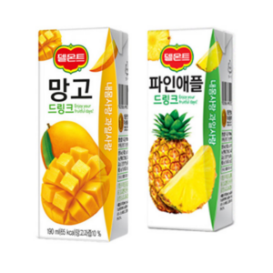 델몬트 드링크 190ml (망고x24팩) + (파인애플x24팩), 1세트