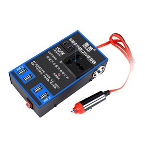 Goramay-1500W 자동차 전원 인버터 12V 24V-220V 휴대 전화 USB 충전 트럭 홈 소켓 변환기 어댑터, [01] Black, 1개