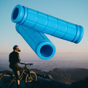 글로리존 자전거 고무 그립 손잡이, 하늘색, 2개