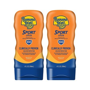 Banana Boat 바나나보트 스포츠 선스크린 로션 4 Ounces SPF 100 118ml, 2개