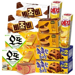 [냠냠상회] 학교 사무실 간식으로 좋은 오리온 과자 세트(5종x2개씩), 1세트