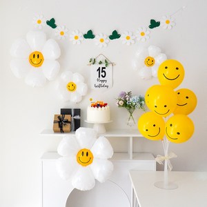 GAM 데이지플라워 에이지배너 숫자 1부터 100까지 전부 다 드림 공기주입기 생일카드 생일안경 생일머리띠, 데이지플라워 에이지배너 풀세트