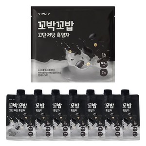 [신상] 꼬박꼬밥 고단저당 단백질 쉐이크 흑임자맛 1세트, 40g, 7개