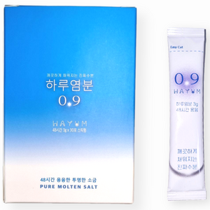 하루염분0.9 용융소금 미네랄 소금물 쾌변 간헐적단식 48시간 스틱형 (3g x 30포), 90g, 1개