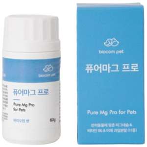 강아지 슬개골 눈물영양제 퓨어마그프로 60g 마그네슘 비타민B, 1개