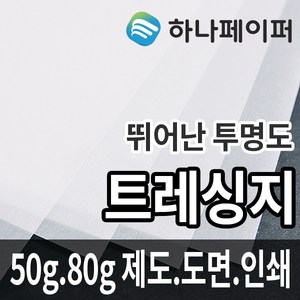 하나페이퍼 트레싱지 제도 도면 용지 전지 A1, 82g[T82], A2ㅡ26매