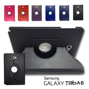 삼성 갤럭시 탭A6 10.1 SM-T580 SM-T585 고급 가죽 회전형 케이스, 검정