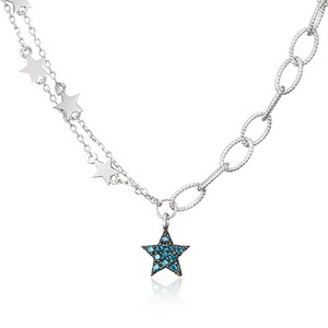 D102 패션 14K 18K 클라라 블루 스타 스톤 3푼 별목걸이