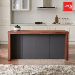 GVEN 지벤 라이나 H형 1600 아일랜드 식탁, 선택3 멀바우화이트:상판유리 구매