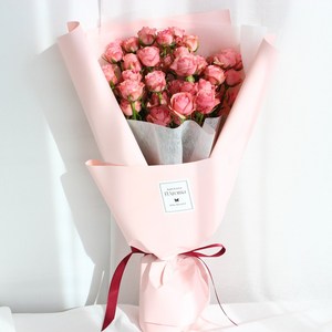 플라로마 장미 50송이꽃다발 생화 당일발송가능 화이트데이 어버이날 성년의날 부부의날 생일꽃다발 졸업식 승진꽃다발, 핑크, 1개