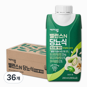 케어웰 밸런스N 당뇨식 트리플 케어, 36개, 200ml