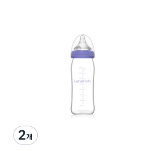 란시노 유리젖병 신생아 아기 배앓이 방지, 단품, 240ml, 2개