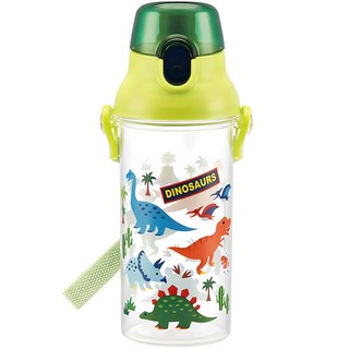 Skater 彈蓋式兒童水壺, 綠色恐龍, 480ml, 1個