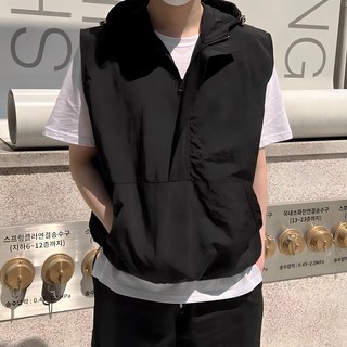 나일론 후드 아노락 바람막이 조끼 T2751