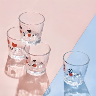 아트웨어 캐릭터 일러스트 소주잔 4종 세트, hehe + chuu + love + smile, 1개