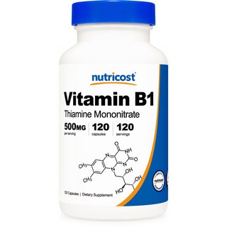 nutricost 維生素B1膠囊 500mg, 120顆, 1罐