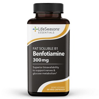 Lifeseasons 脂溶性B1苯甲醇胺 300mg 素食膠囊, 1個, 60顆