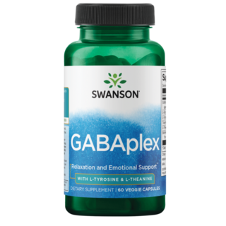 Swanson 斯旺森 GABAplex左旋酪氨酸&左旋茶胺酸素食膠囊, 1罐, 60顆