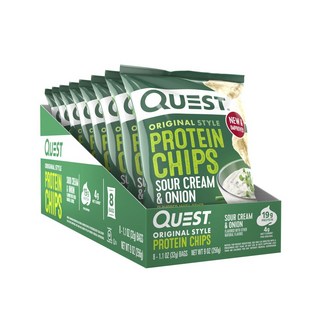Quest Nutrition 原味蛋白片酸奶油洋蔥, 1個, 256g