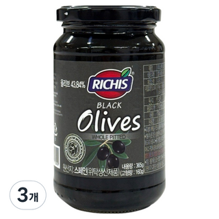 리치스 블랙올리브 병, 365g, 3개
