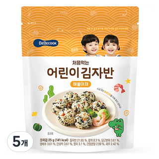 베베쿡 처음먹는 어린이 김자반, 해물야채맛, 25g, 5개