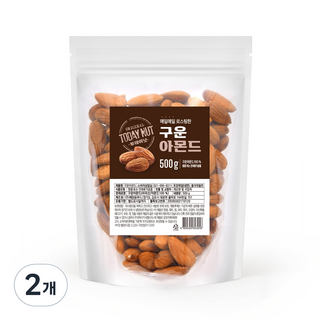 투데이넛 구운 아몬드, 500g, 2개