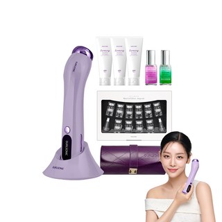 듀얼소닉 알토 + 하이알 앰플 + 콜라겐 앰플 + 엘릭시르 앰플 6ml x 10p + 콜라겐 젤 3p + 알토 가죽케이스 세트, JOMT-AH-38A, 퍼플(알토, 케이스)