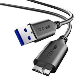 CODEWAY USB-A 公 to Micro B 3.0 高速傳輸線, 黑色, 30cm, 1條