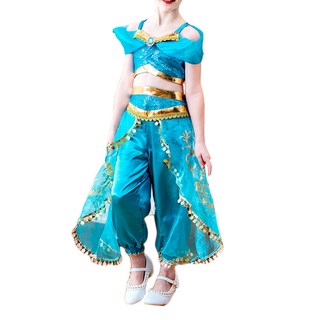 愛北鼻 萬聖節變裝服 茉莉公主角色扮演服裝 兒童派對服裝, 1入, 藍色