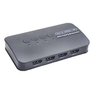 Neon 台灣霓虹 4K2K 4埠 HDMI KVM 切換器,支援桌面控制器和面板按鍵切換,3個USB2.0接口共享設備, HK401, 1個