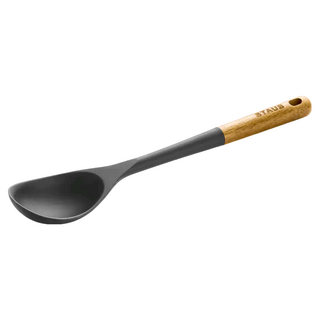 staub 矽膠分菜匙,木柄設計,耐熱矽膠,不傷鍋具,分菜勺,湯勺,廚房餐具, 1支