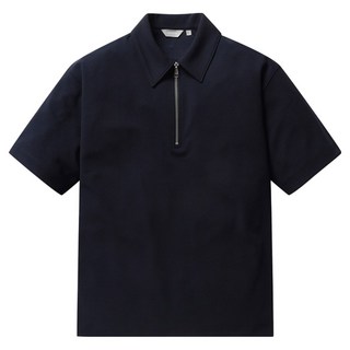 프로젝트엠 남성용 텍스쳐드 하프집업 반팔 카라 티셔츠