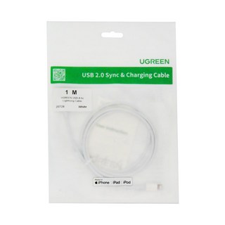 UGREEN 綠聯 傳輸線 MFI蘋果官方認證 Lightning to USB, 1m, 白色, 1條
