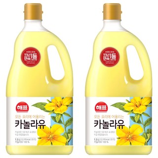 해표 카놀라유, 1.5L, 2개