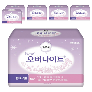 좋은느낌 코텍스 생리대 오버나이트 일반형, 10개입, 6개