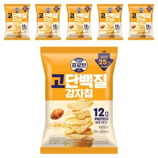 롯데웰푸드 이지프로틴 고단백질 감자칩 소금빵맛, 50g, 6개