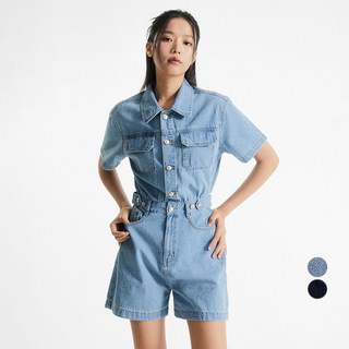 미쏘 여성용 통기성 데님 점프수트