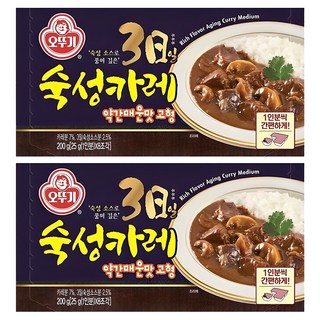 오뚜기 3일 숙성 카레 약간매운맛 고형, 200g, 2개