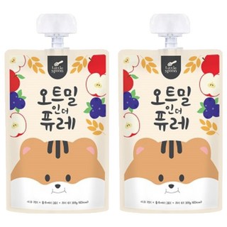 리틀스푼 오트밀인더퓨레, 혼합맛(사과/블루베리/귀리), 100g, 2개