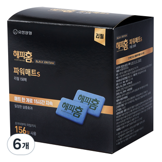 해피홈 블랙에디션 파워매트S 리필 156p, 6개