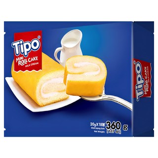 티포 미니 우유맛 크림 롤케이크 18p, 360g, 1개 대표 이미지 - 회사 간식 추천